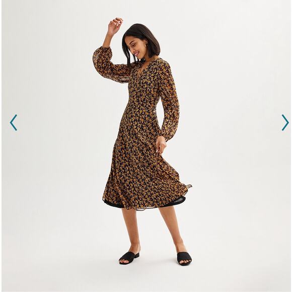 Retro Boho Cottagecore Floral Midi Dress Whimsigoth Prairie Romantic Fairycore 6 - Picture 4 of 15